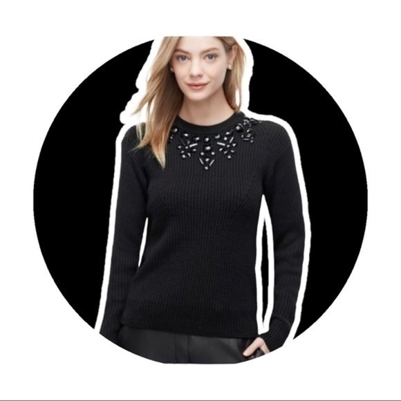 Ann Taylor Women's Black Midnight Flake Sweater - Picture 2 of 9